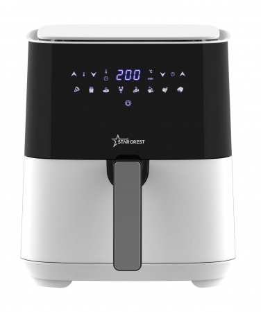 Friteuze - RESIGILAT - Friteuza digitala cu aer cald XL STARCREST SFR-5252WH, 1450 W, 5 Litri, Termostat 80 - 200 °C, 8 programe predefinite, Alb