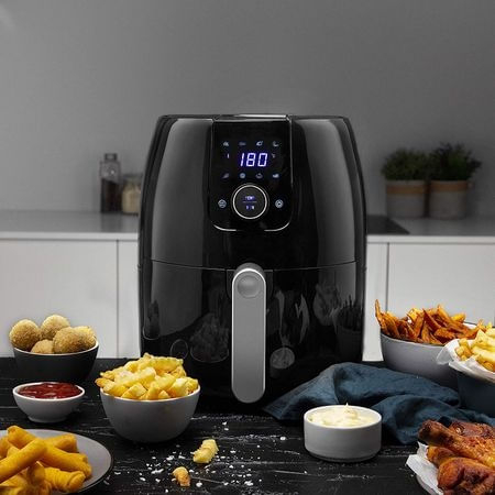 Friteuza digitala cu aer cald XXL Princess 182025, 1500 W, 4.5 litri, termostat reglabil 80 - 200, Functii prajire, coacere, reincalzire, Negru [2]