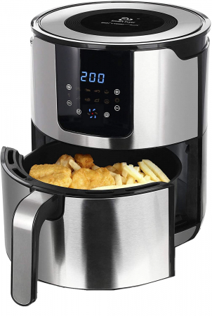 Electrocasnice Mici - Friteuza fara ulei Emerio AF-124802, 5 l, 1400 wati, 7 programe, functia de incalzire, inox