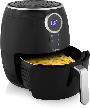Electrocasnice Mici - Friteuza fara ulei XXL Tristar FR-6956, 1500W, Capacitate 4.5 l, Control digital, Timer, Termostat reglabil 80-200 C, Negru
