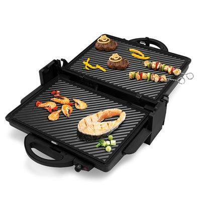 Gratar electric Princess 112340, 2000 W, Placi nonaderente 31x21cm, Deschidere la 180°, Termostat reglabil,  Manere CoolTouch, Negru [2]
