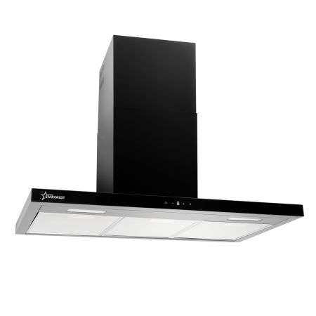 Hota incorporabila decorativa STARCREST SDH-9100X, Putere de absorbtie 800 m3/h, Control touch, Iluminare LED, Clasa B, 90cm, Negru + Sticla neagra [7]