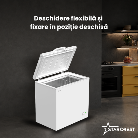 Lada frigorifica STARCREST SCF-195WHE, Clasa E, Capacitate 195L, Sistem convertibil - functie frigider, Termostat reglabil, Alb [2]