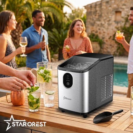 Masina de facut cuburi de gheata STARCREST SIM-1125IX, Capacitate 11-12Kg/24h, Cos gheata detasabil, Rezervor apa 0.8 l, Inox [4]