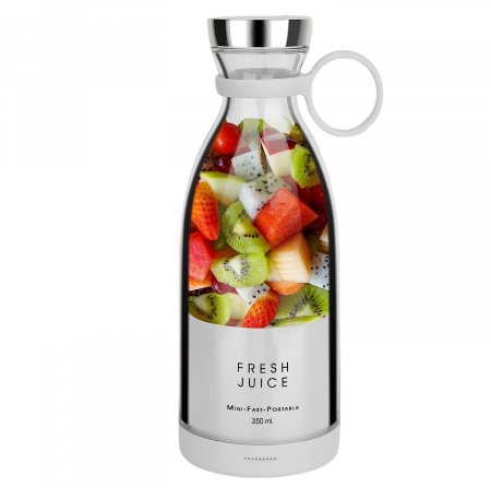Blendere - RESIGILAT - Mini Blender Portabil STARCREST SB-214BWH, Incarcare Wireless, Multifunctional, Auto-curatare, Capacitate 350ml, 4 Lame 3D, Putere 20.000 rpm, Alb