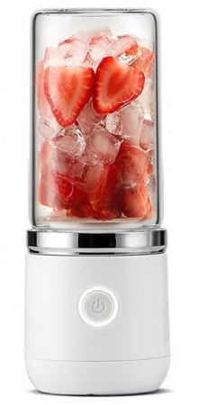 Blendere - RESIGILAT - Mini Blender Portabil STARCREST SB-GN04WH,  Multifunctional, Auto-curatare, Capacitate 380ml, 4 Lame 3D, Putere 18.000 rpm, Alb