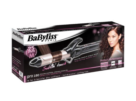 Ondulator BaByliss C325E, 180 grade, Invelis ceramic, 25 mm, Negru [1]