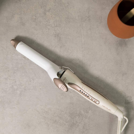 Ondulator Cecotec Bamba SurfCare 970 Curly, 5 setari de temperatura reglabile 120 ºC si 200 ºC, cablu rotativ, functie oprire automata, Alb [3]