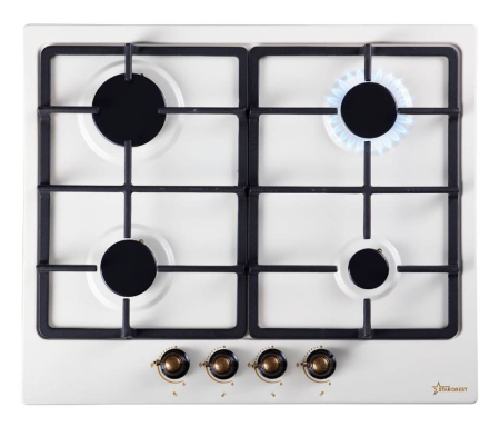 Plite incorporabile - Plita  incorporabila pe gaz STARCREST SGH-4080CR, 4 Arzatoare, Aprindere electrica,  Crem