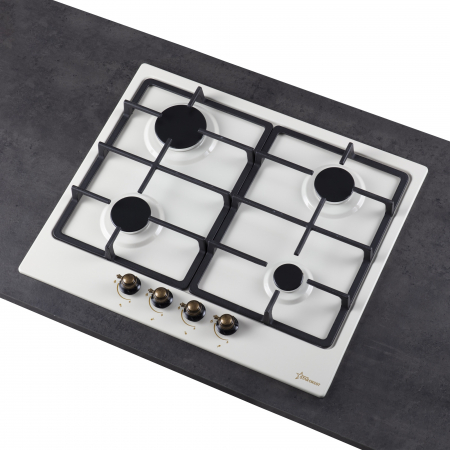 Plita  incorporabila pe gaz STARCREST SGH-4080CR, 4 Arzatoare, Aprindere electrica,  Crem [2]