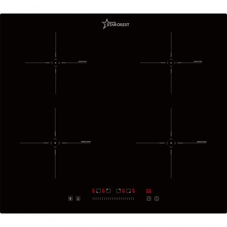 Electrocasnice Mari - Plita incorporabila STARCREST SIH-6060, Inductie, 4 Zone de gatit, Touch Control, Booster, Timer, Sticla Neagra