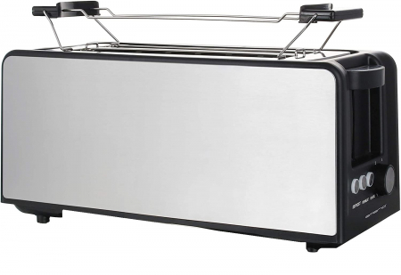 Electrocasnice Mici - Prajitor de paine Emerio TO-124806,fara BPA, 1400 wati, 6 trepte de putere, 2 feli, argintiu