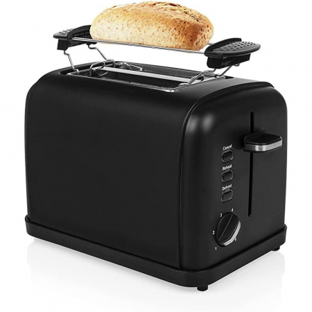 Prajitor de paine Princess, 1500 W, 2 felii, 6 setari de rumenire, Suportul de incalzire, Grill, Functie reincalzire si dezghetare, Negru [1]