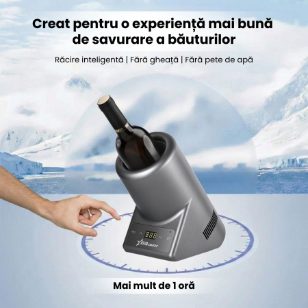 Racitor pentru vin STARCREST SWN-1BT-RSV, capacitate 1 sticla, temperatura reglabila 5-15°C, display LED, control touch, Gri [4]