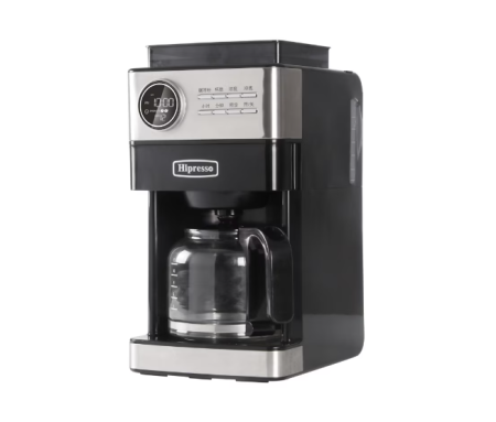 RESIGILAT - Cafetiera HIPRESSO DCM2101, râșniță incorporată, capacitate râșnire 200g, măcinare fina, măcinare grosieră, rezervor de apa detașabil 1,5 L, 900 W, Negru [1]