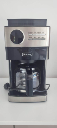 RESIGILAT - Cafetiera HIPRESSO DCM2101, râșniță incorporată, capacitate râșnire 200g, măcinare fina, măcinare grosieră, rezervor de apa detașabil 1,5 L, 900 W, Negru [3]