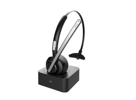 Console Hardware - Casca call center Bluetooth 5.2, stativ de incarcare, noise cancelling, raza actiune 10 m, cipset BT8926B