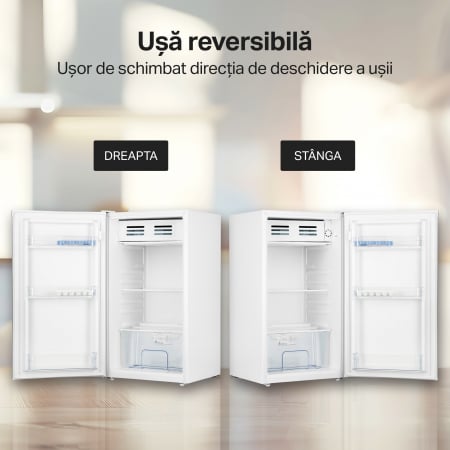 Frigider cu o usa STARCREST SF-85WH, Clasa A+, Capacitate 85L, Iluminare interioara, Compartiment gheata, H 82 cm, Alb [8]