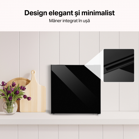 Frigider minibar STARCREST SMB-47GLS-BK, Design modern, 46 l, Clasa E, H 48.8 cm, Sticla Neagra [4]