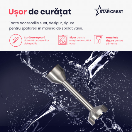Mixer vertical STARCREST SBS-1509PRO, 1200W, Chopper, Tel, Pahar gradat, 9 viteze, Turbo, Inox / Negru [4]