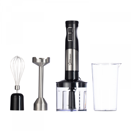 Electrocasnice Mici - Mixer vertical STARCREST SBS-1509PRO, 1200W, Chopper, Tel, Pahar gradat, 9 viteze, Turbo, Inox / Negru
