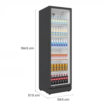 Frigidere cu o usa - Vitrina frigorifica profesionala STARCREST SPS-350, 350 L, Termostat reglabil, Iluminare LED, H 194.5 cm, Negru