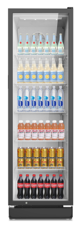 Vitrine frigorifice - Vitrina frigorifica profesionala STARCREST SPS-350, 350 L, Termostat reglabil, Iluminare LED, H 194.5 cm, Negru