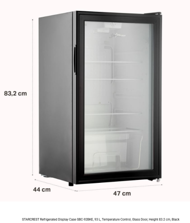 Vitrina frigorifica STARCREST SBC-92BKE, 92 L, Control temperatura, Usa sticla, H 83.2 cm, Negru [5]