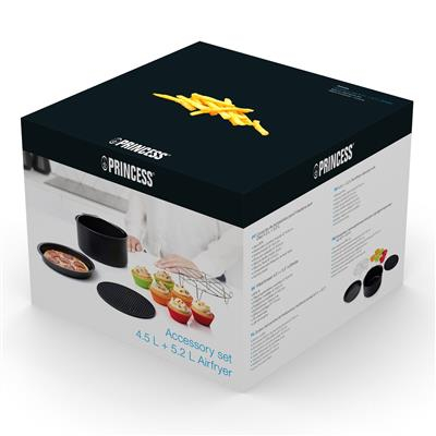 Set accesorii pentru friteuze cu aer cald Princess 182012, 10 accesorii, compatibile cu modelele de 5.2 L, Negru [3]
