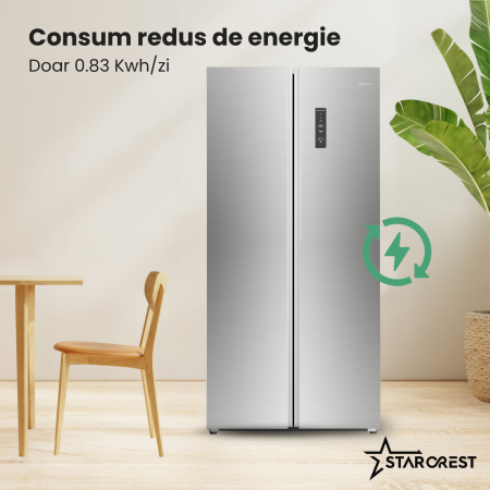 Side by Side STARCREST SSBS-473IXE, Clasa E, No Frost, 473 L, H 178.5 cm, Display digital, Compresor Inverter, Inox [3]
