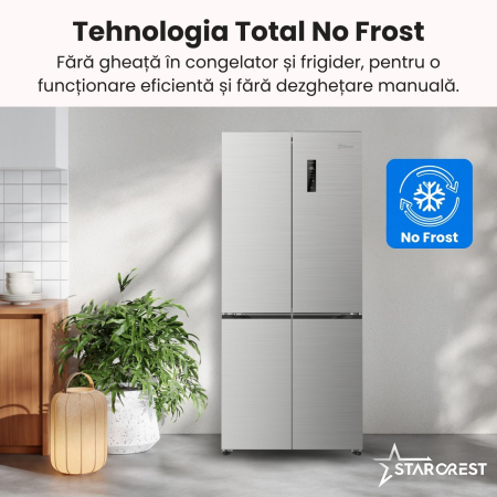 Side by side STARCREST SSCD-463IXE, 463 l, Clasa E, Full No Frost, Compresor Inverter, Display digital, Compartiment convertibil 81 l, H 192 cm, Inox [5]