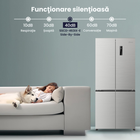 Side by side STARCREST SSCD-463IXE, 463 l, Clasa E, Full No Frost, Compresor Inverter, Display digital, Compartiment convertibil 81 l, H 192 cm, Inox [4]