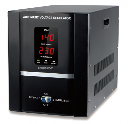 Regulatoare de tensiune - Stabilizator automat de tensiune Well Constant 5000VA cu servo motor