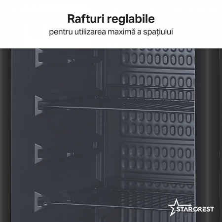 Vitrina frigorifica profesionala STARCREST SBC-109BK, 109 L, Termostat reglabil, Iluminare LED, H 84 cm, Negru [2]