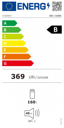 Vitrina frigorifica profesionala STARCREST SBC-160BK, 160 L, Termostat reglabil, Iluminare LED, H 104 cm, Negru [8]