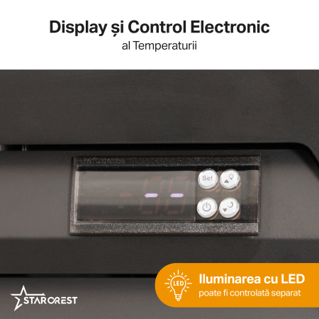 Vitrina frigorifica profesionala STARCREST SPS-150BK, 150 L, Display Temperatura, Panou comanda Digital, Iluminare LED, H 188 cm [3]