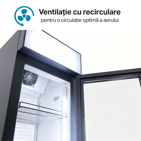 Vitrina frigorifica profesionala STARCREST SPS-150DC, 150 L, Caseta luminoasa, Display Temperatura, Panou comanda Digital, Iluminare LED, H 188 cm [4]