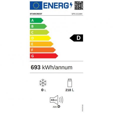 Vitrina frigorifica profesionala STARCREST SPS-211WH, 218 L, Termostat reglabil, Iluminare LED, H 141 cm, Alb [2]