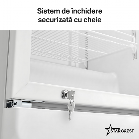 Vitrina frigorifica profesionala STARCREST SPS-300WH, 300 L, Termostat reglabil, Iluminare LED, H 169.5 cm, Alb [2]