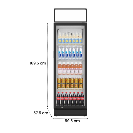 Vitrina frigorifica profesionala STARCREST SPS-300DC, 300 L, Caseta Luminoasa, Termostat reglabil, Iluminare LED, H 193 cm, Negru [6]