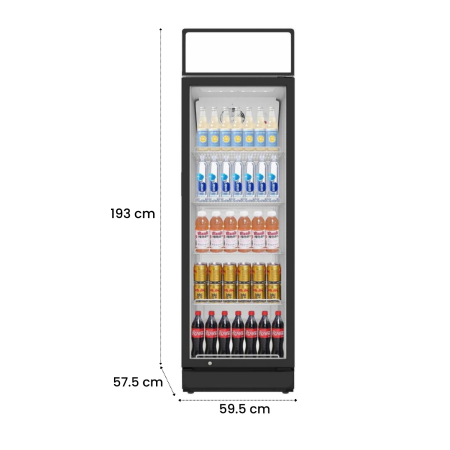 Vitrina frigorifica profesionala STARCREST SPS-300DC, 300 L, Caseta Luminoasa, Termostat reglabil, Iluminare LED, H 193 cm, Negru [6]