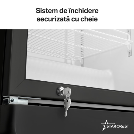 Vitrina frigorifica profesionala STARCREST SPS-300DC, 300 L, Caseta Luminoasa, Termostat reglabil, Iluminare LED, H 193 cm, Negru [2]