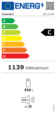 Vitrina frigorifica profesionala STARCREST SPS-351WH, 350 L, Termostat reglabil, Iluminare LED, H 194.5 cm, Alb [7]