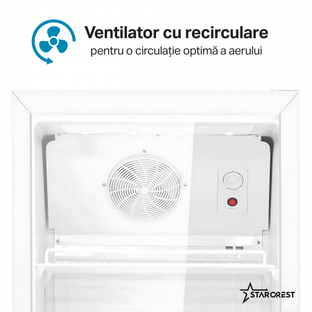 Vitrina frigorifica profesionala STARCREST SPS-351WH, 350 L, Termostat reglabil, Iluminare LED, H 194.5 cm, Alb [5]