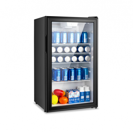 Electrocasnice Mari - Vitrina frigorifica STARCREST SBC-92BKE, 92 L, Control temperatura, Usa sticla, H 83.2 cm, Negru
