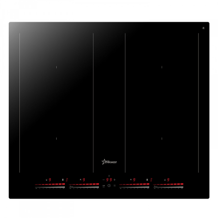 Plită incorporabilă - RESIGILAT-Plita incorporabila STARCREST SIH-60P4-BR, Inductie, 4 Zone de gatit, Slider Touch Control, Booster, Functie Bridge, Timer, Sticla Neagra