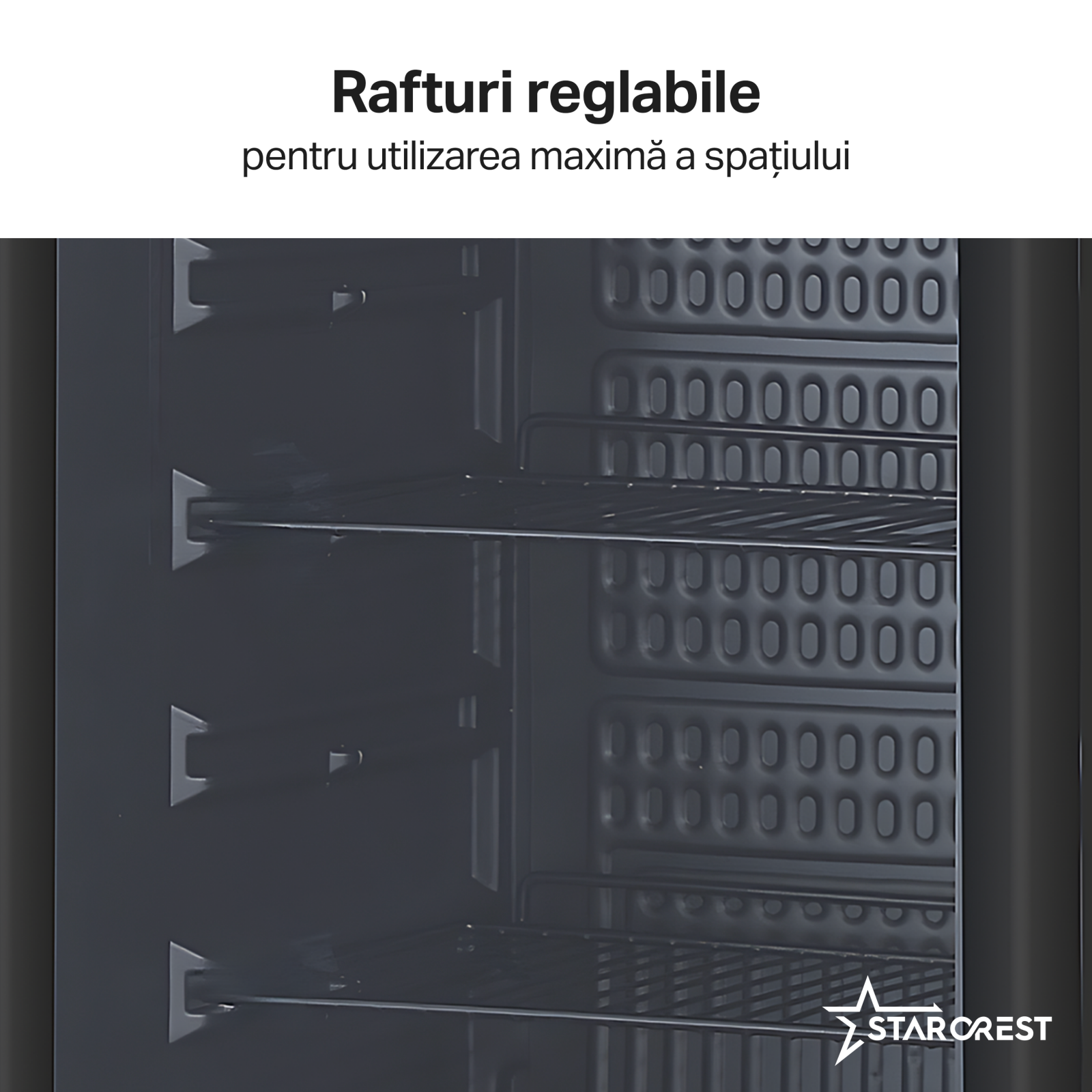 RESIGILAT - Vitrina frigorifica profesionala STARCREST SBC-160BK, 141 L, Termostat reglabil, Iluminare LED, H 104 cm, Negru [2]