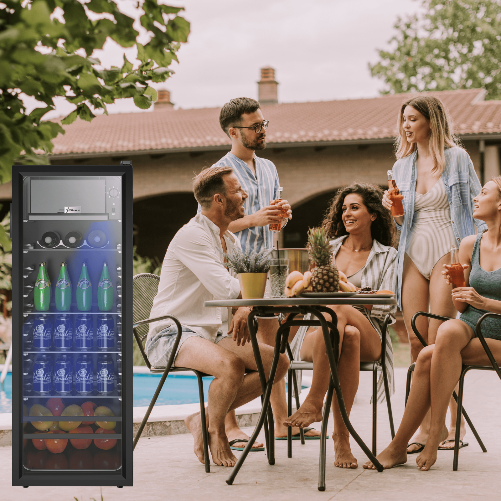 RESIGILAT - Vitrina frigorifica STARCREST SBC-138BK, 138 L, Control temperatura, Usa sticla, H 125 cm, Negru [3]