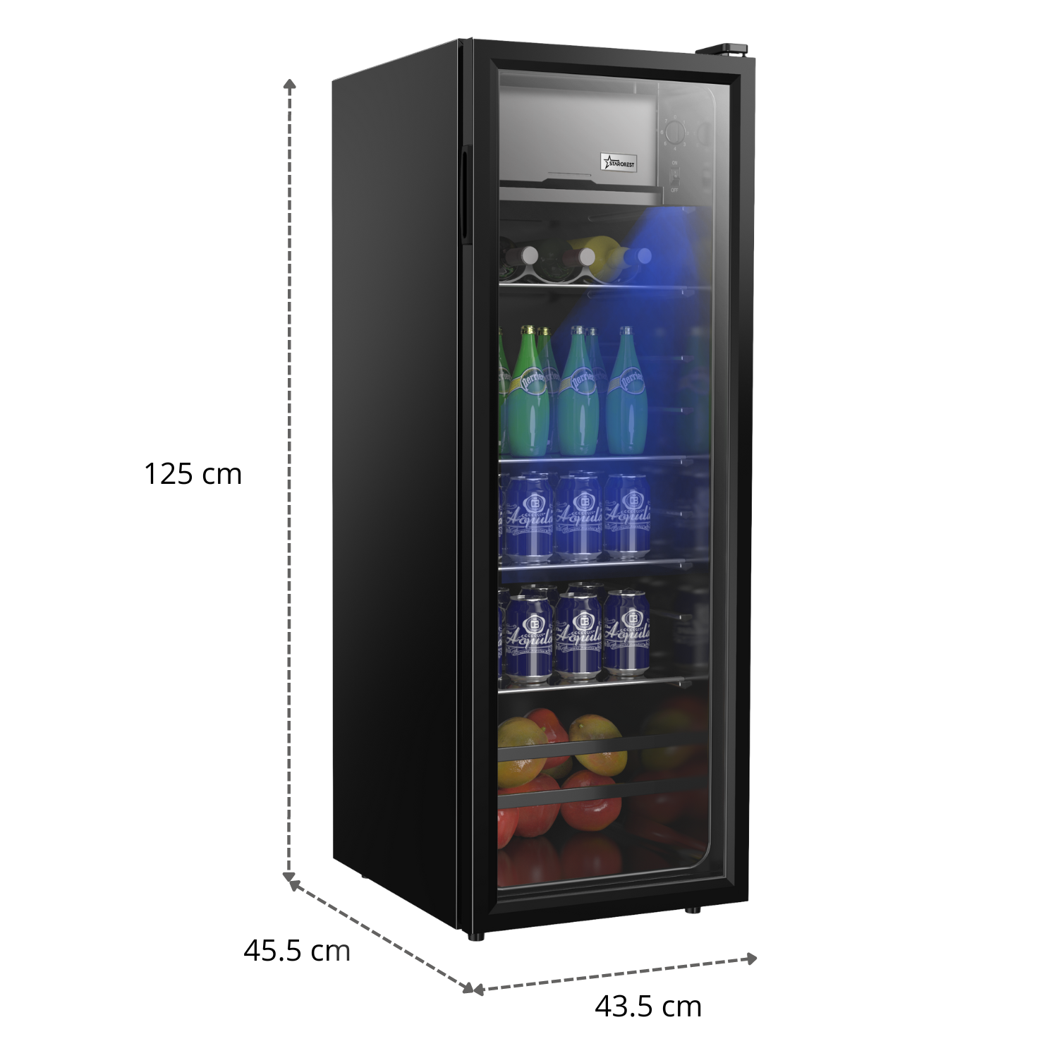 RESIGILAT - Vitrina frigorifica STARCREST SBC-138BK, 138 L, Control temperatura, Usa sticla, H 125 cm, Negru [4]