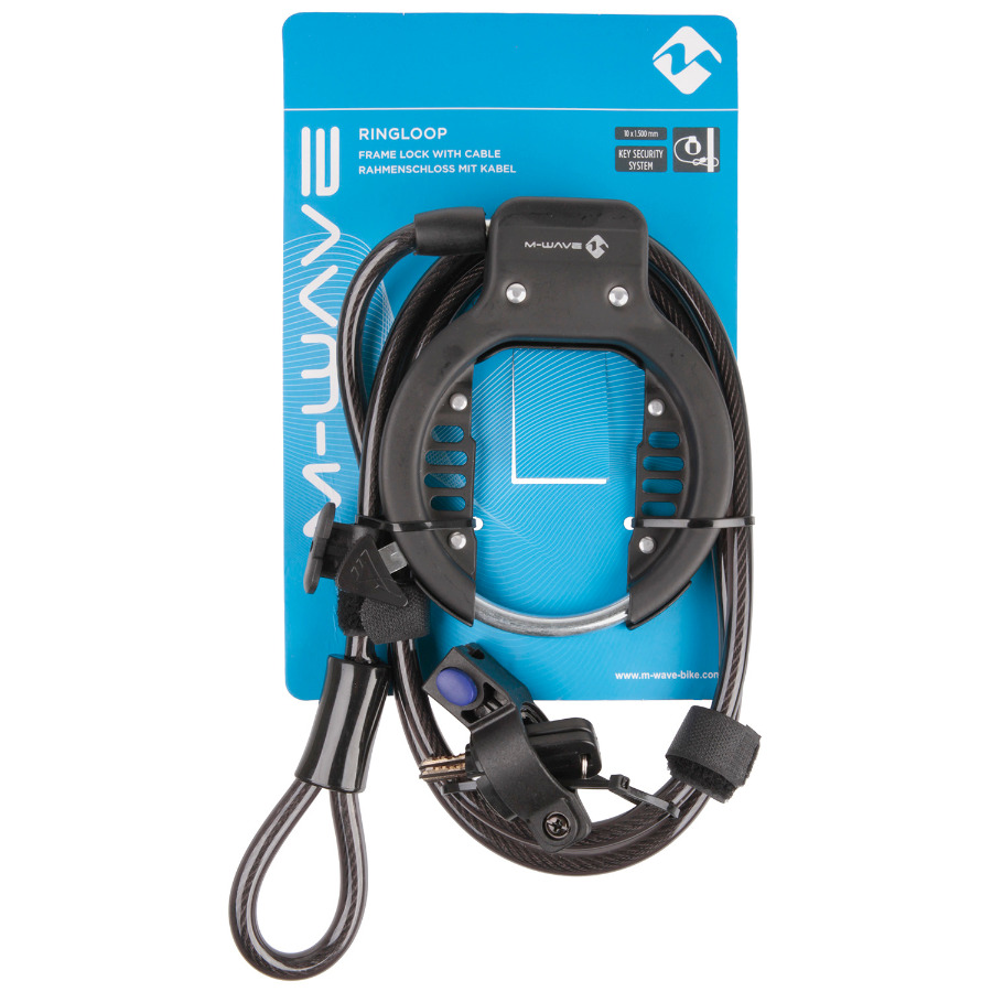 Antifurt Cadru cu Cheie si Cablu Spiralat M-WAVE RINGLOOP [2]